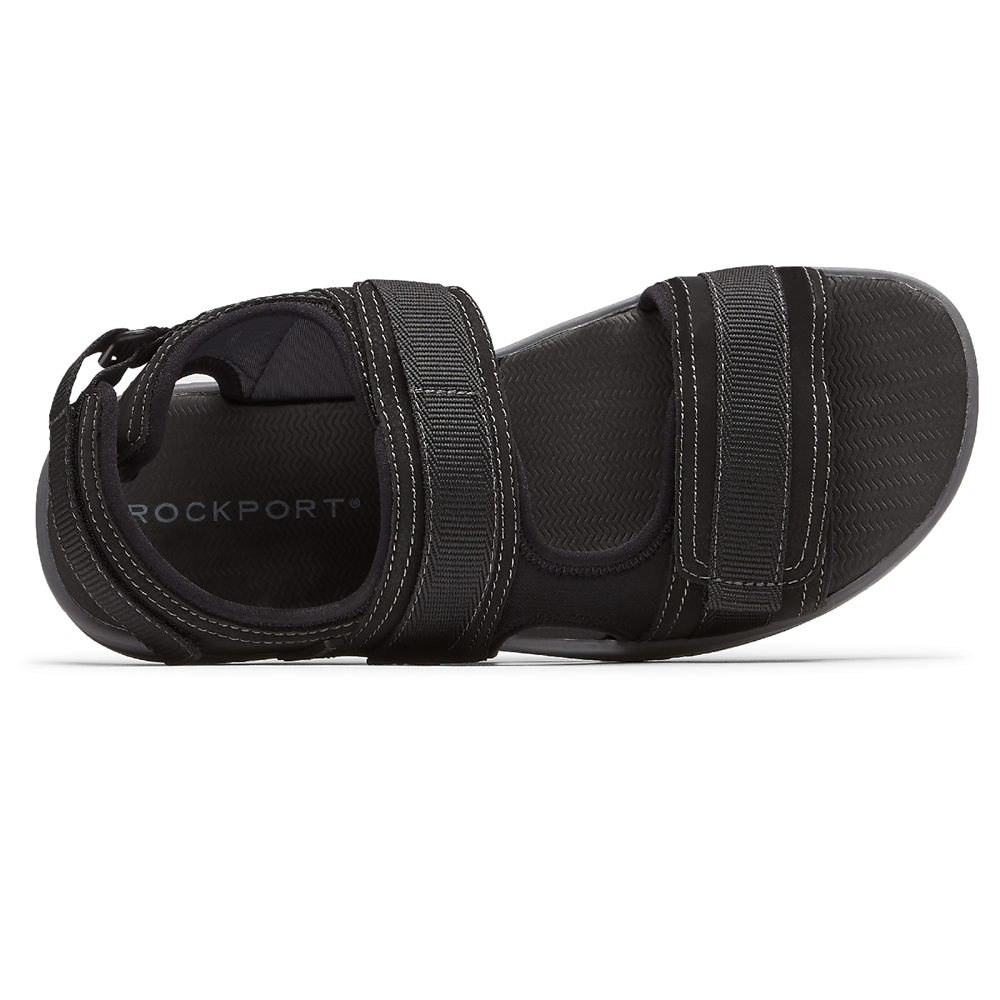 Rockport Sandaler Herr Svarta - Lucky Bay Sport 3 Strap - NRWEP6970